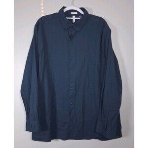 Artefact Mens Shirt 2XL Navy Blue Soft Chambray Button Up Long Sleeves New